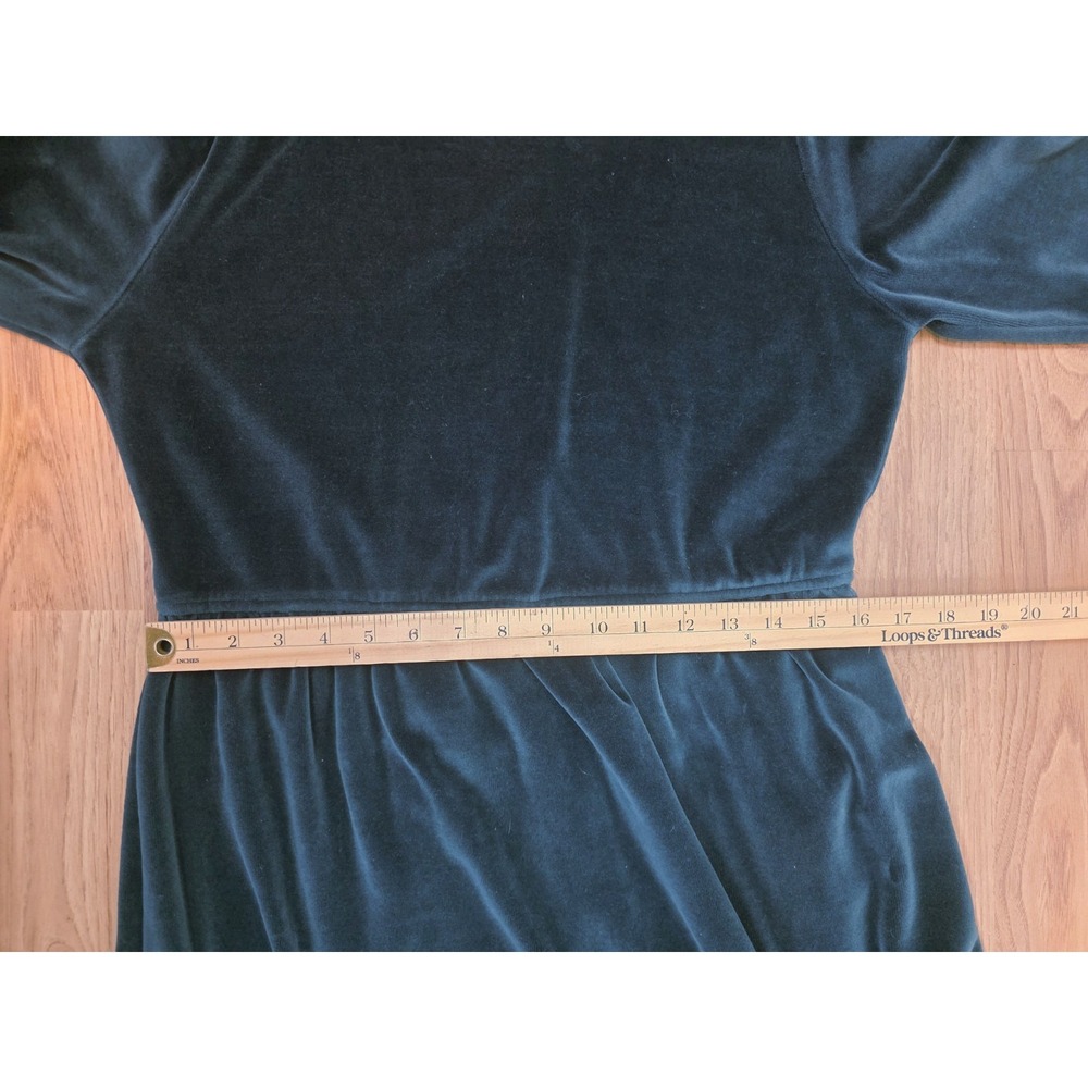 LL Bean vintage green velvet long-sleeve maxi dress estimate small - Picture 4 of 6